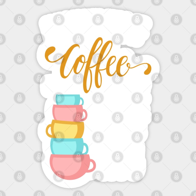 How Many Cups of Coffee Have You Had Today? None Plus Five - Black Sticker by Fenay-Designs